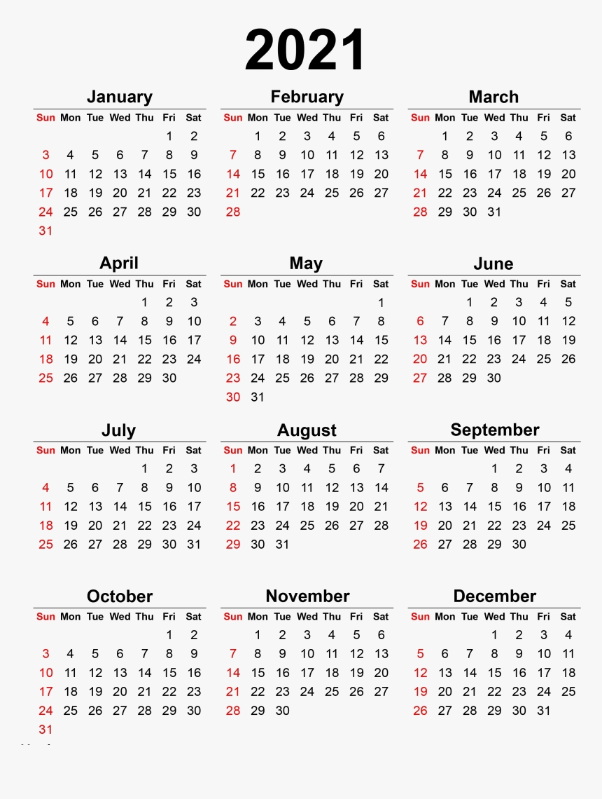 Calendar 2021 Transparent Background Png - 2020 Printable-2021 South African Calendar