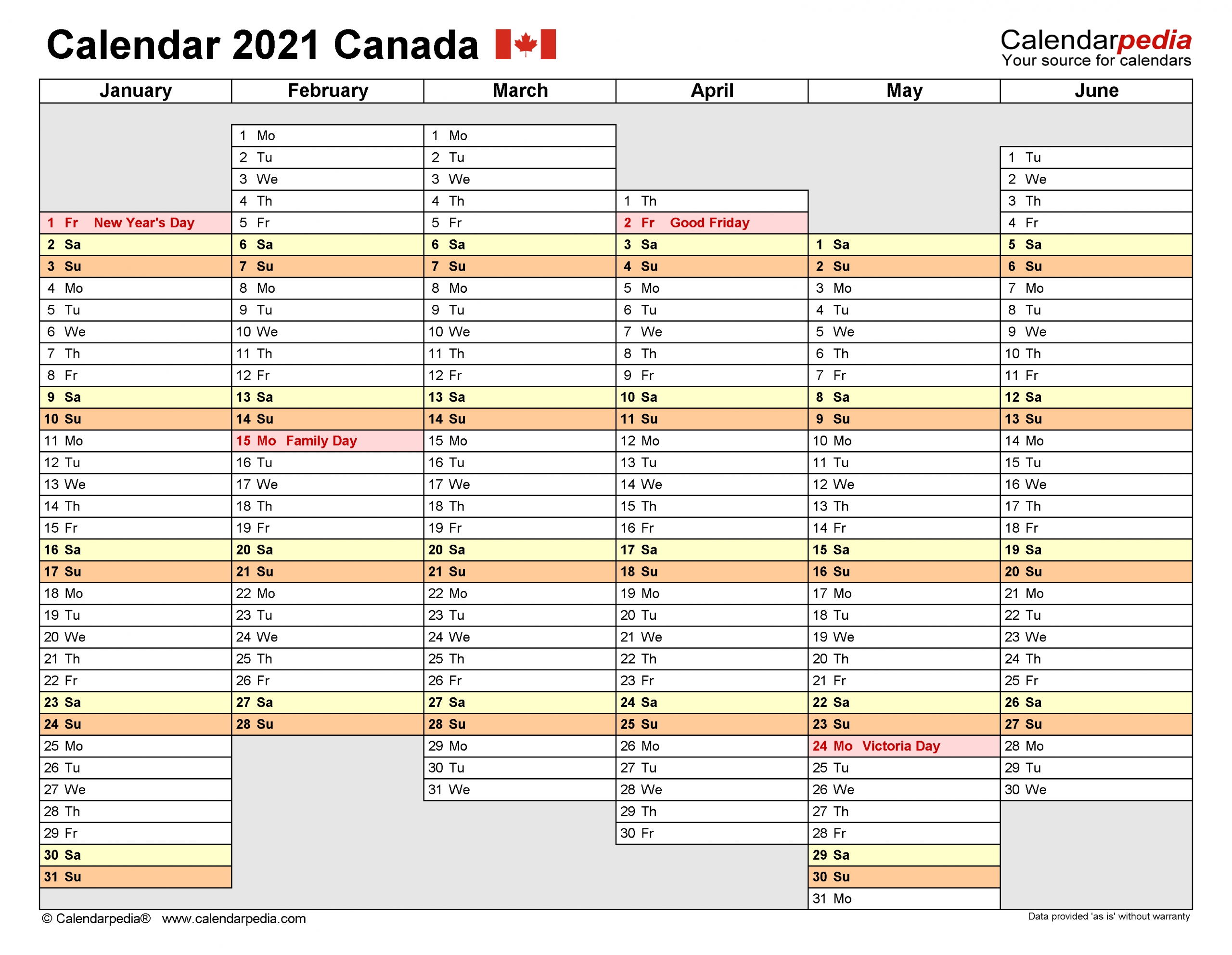 Canada Calendar 2021 - Free Printable Excel Templates-Free Employee Vacation Template 2021