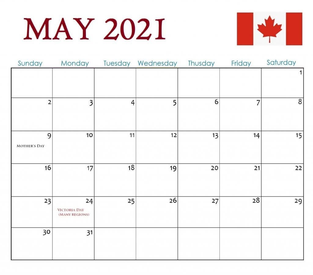 Canada May 2021 Holidays Calendar In 2020 | Holiday Calendar-Nfl Schedule 2021 Printable Monthly&amp;#039;