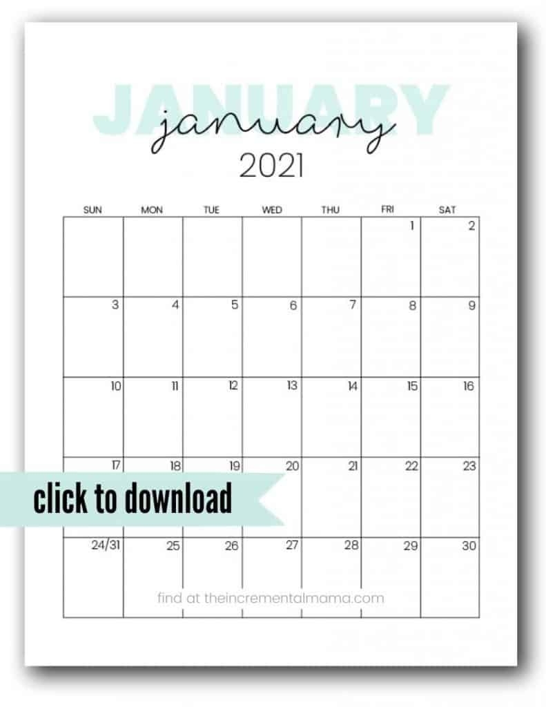 Cute 2021 Printable Calendar (12 Free Printables)-2021 Calendar Free Printable Bills