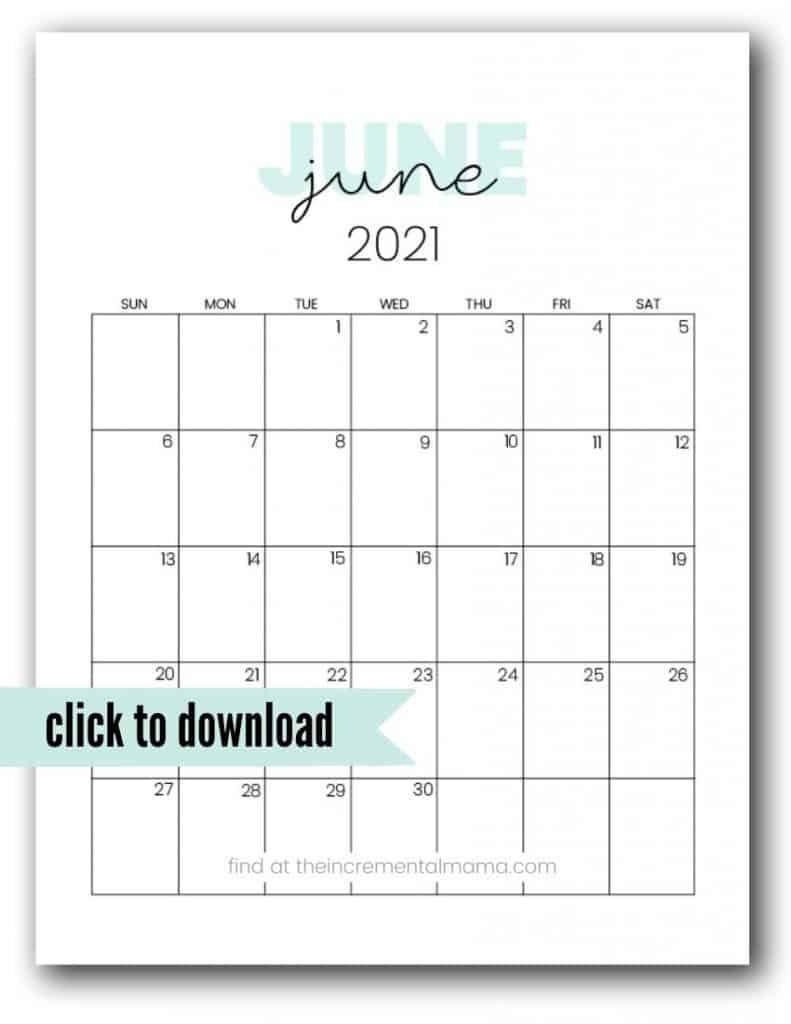 Cute 2021 Printable Calendar (12 Free Printables)-Calander 2021 June For Bills
