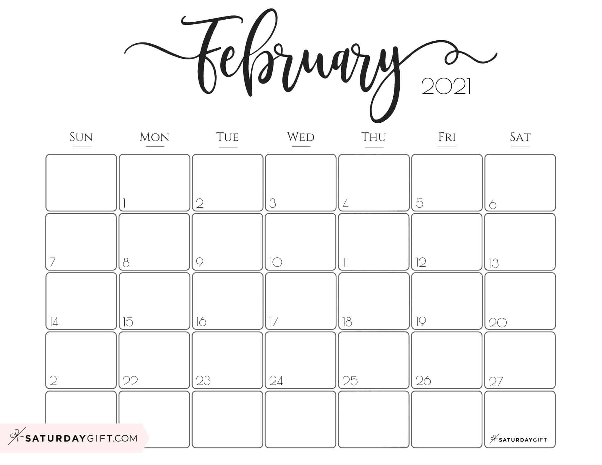 Cute (&amp; Free!) Printable February 2021 Calendar-Billcalendars That Work 2021