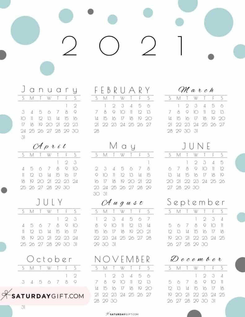 Cute (&amp; Free!) Printable Year At A Glance 2021 Calendar-2021 Year At A Glance Free Calendar