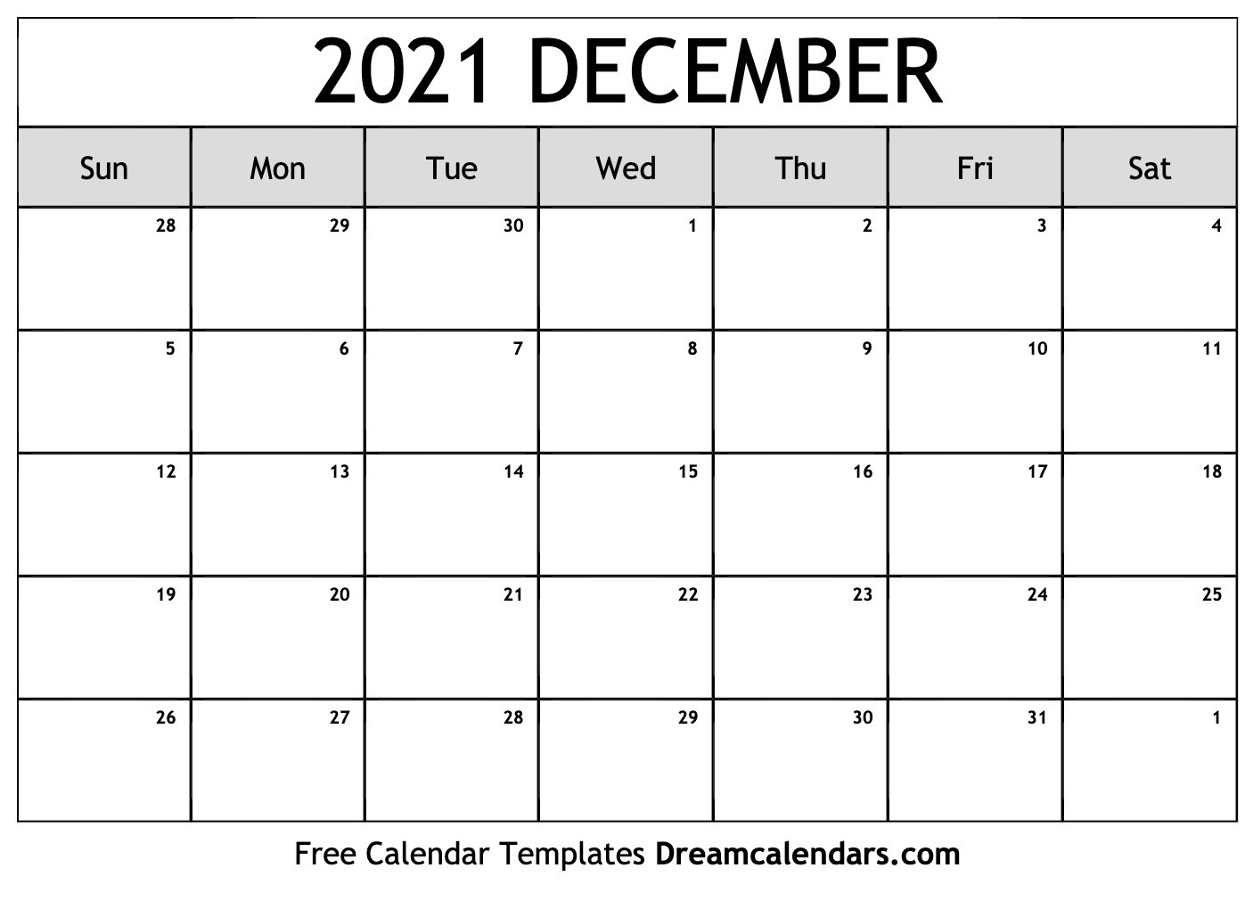 December 2021 Calendar | Free Blank Printable Templates-December 2021 Monthly Calendar Printable Free Word