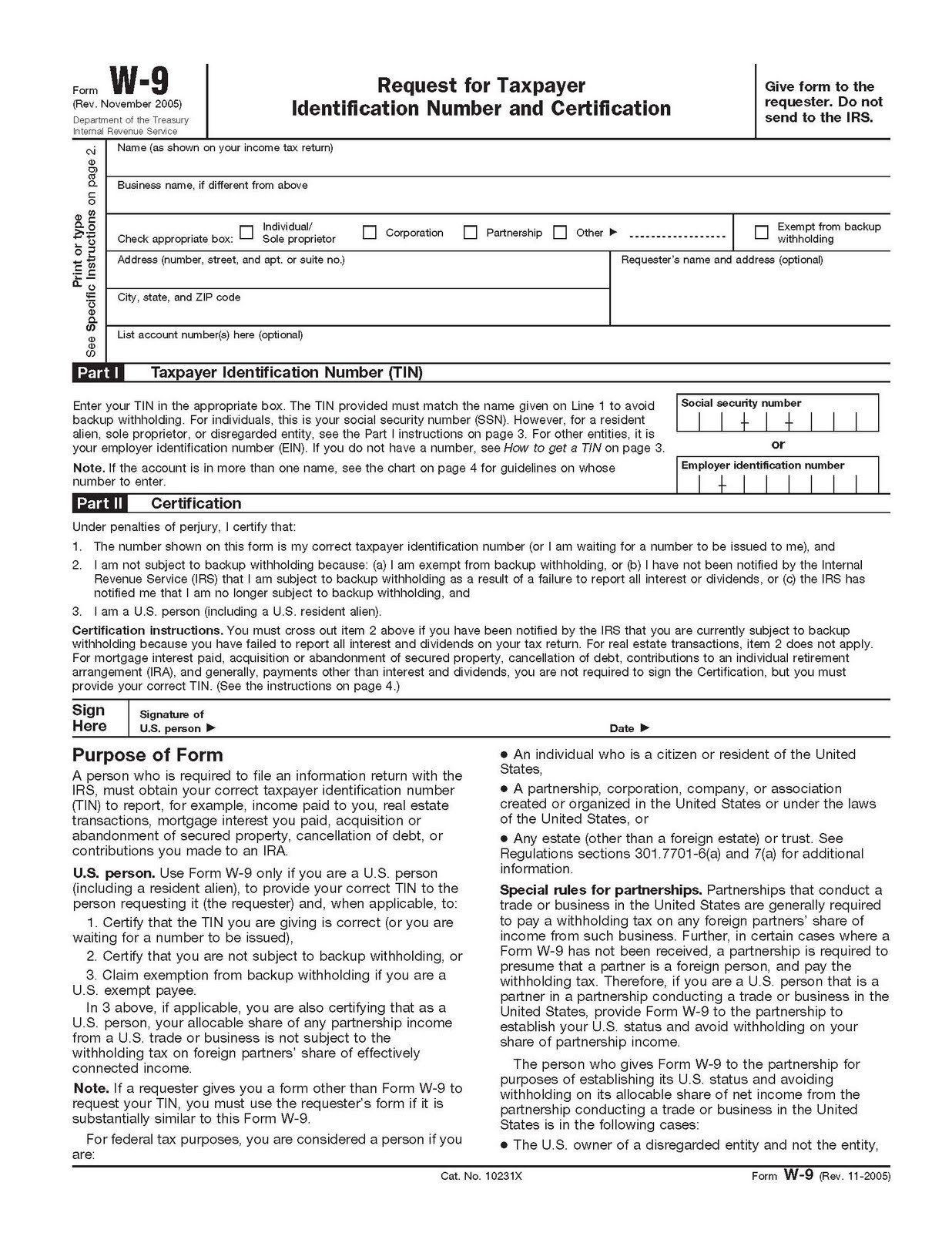 Downloadable Form W 9 Download W9 Form | Tax Forms, Irs-Blank W 9 Form 2021
