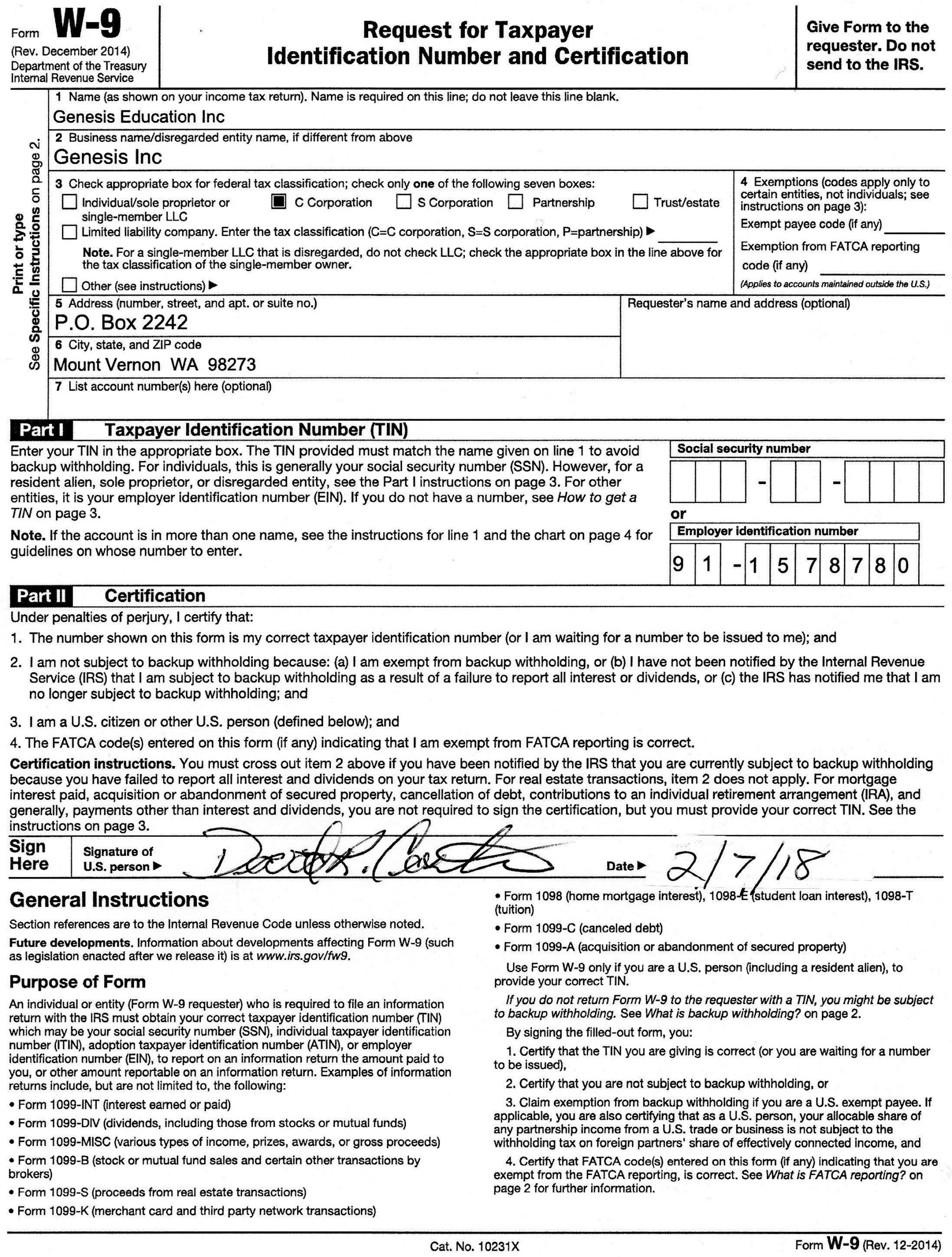 W9 Form 2024 Fillable Form Sabrina