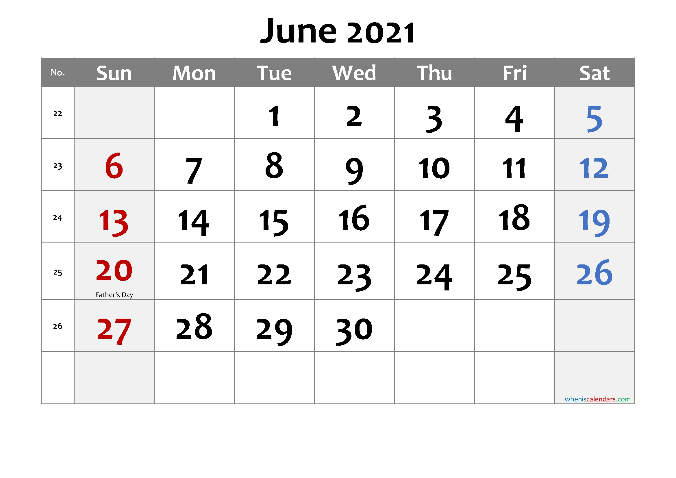 Editable June 2021 Calendar-Template No.cd21M18-Calendar I Can Edit June 2021