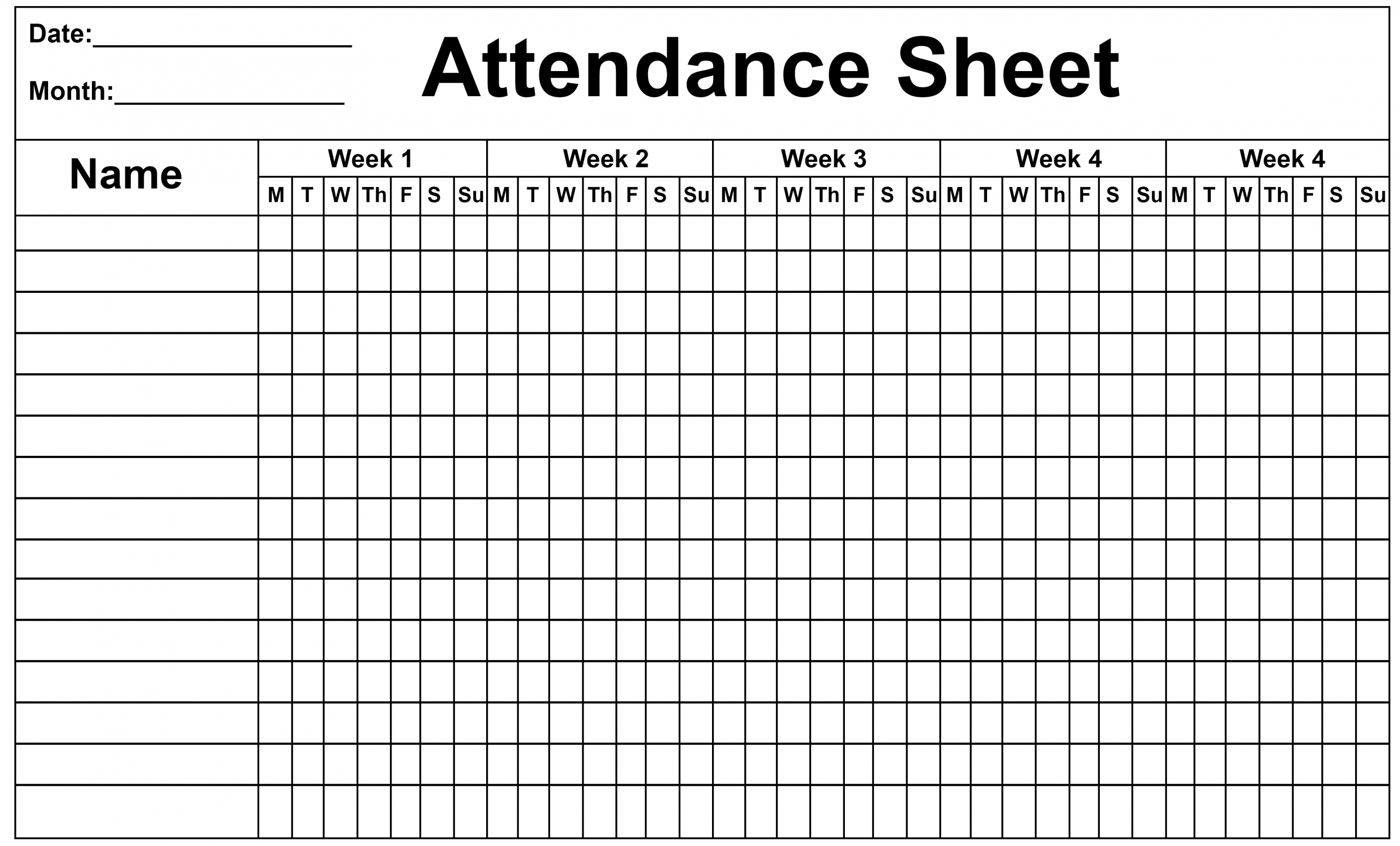 Employee Attendance Tracker Sheet 2019-2021 Printable Attendance Tracker