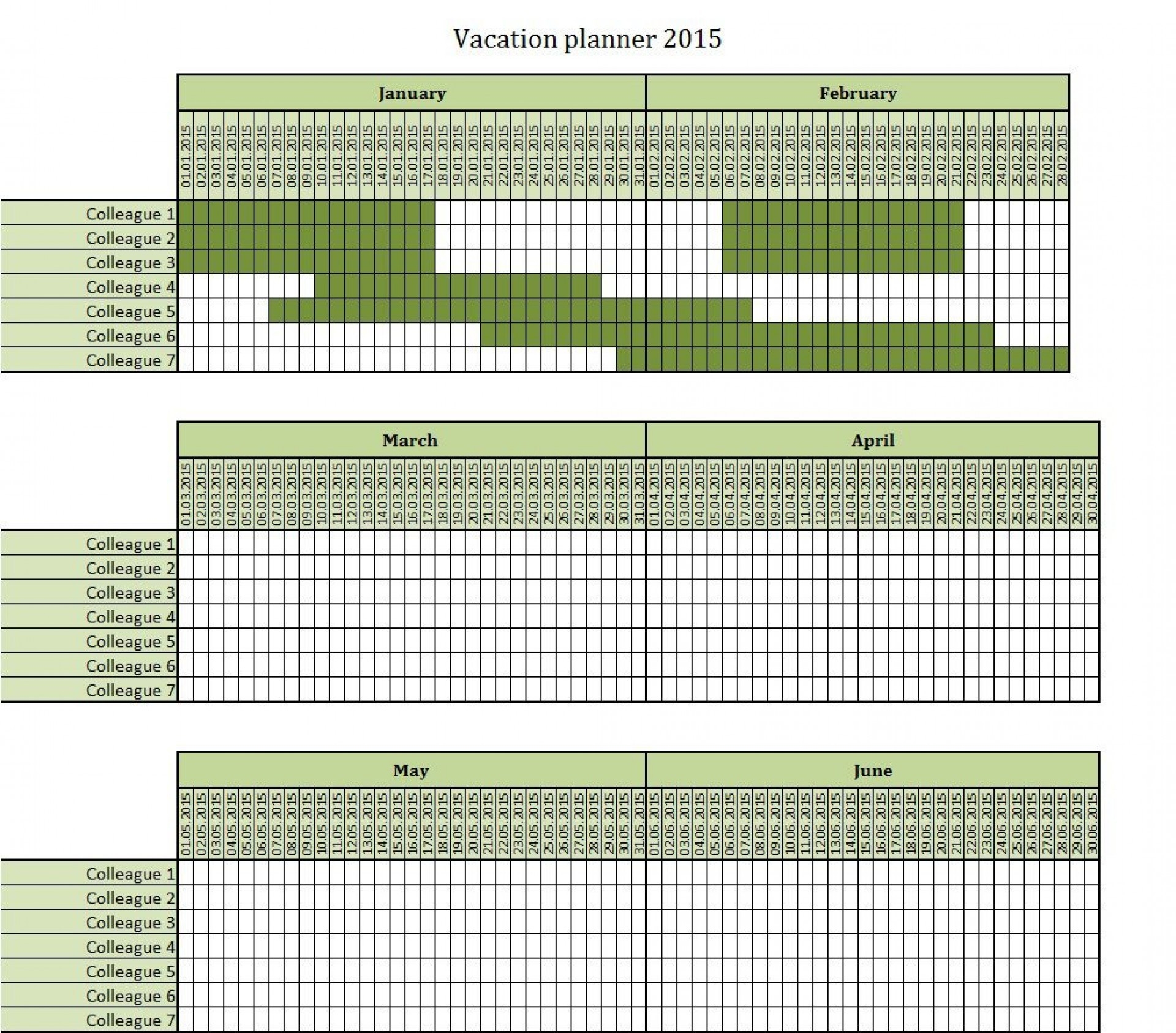Employee Vacation Planner Template Excel ~ Addictionary-Free Employee Vacation Template 2021