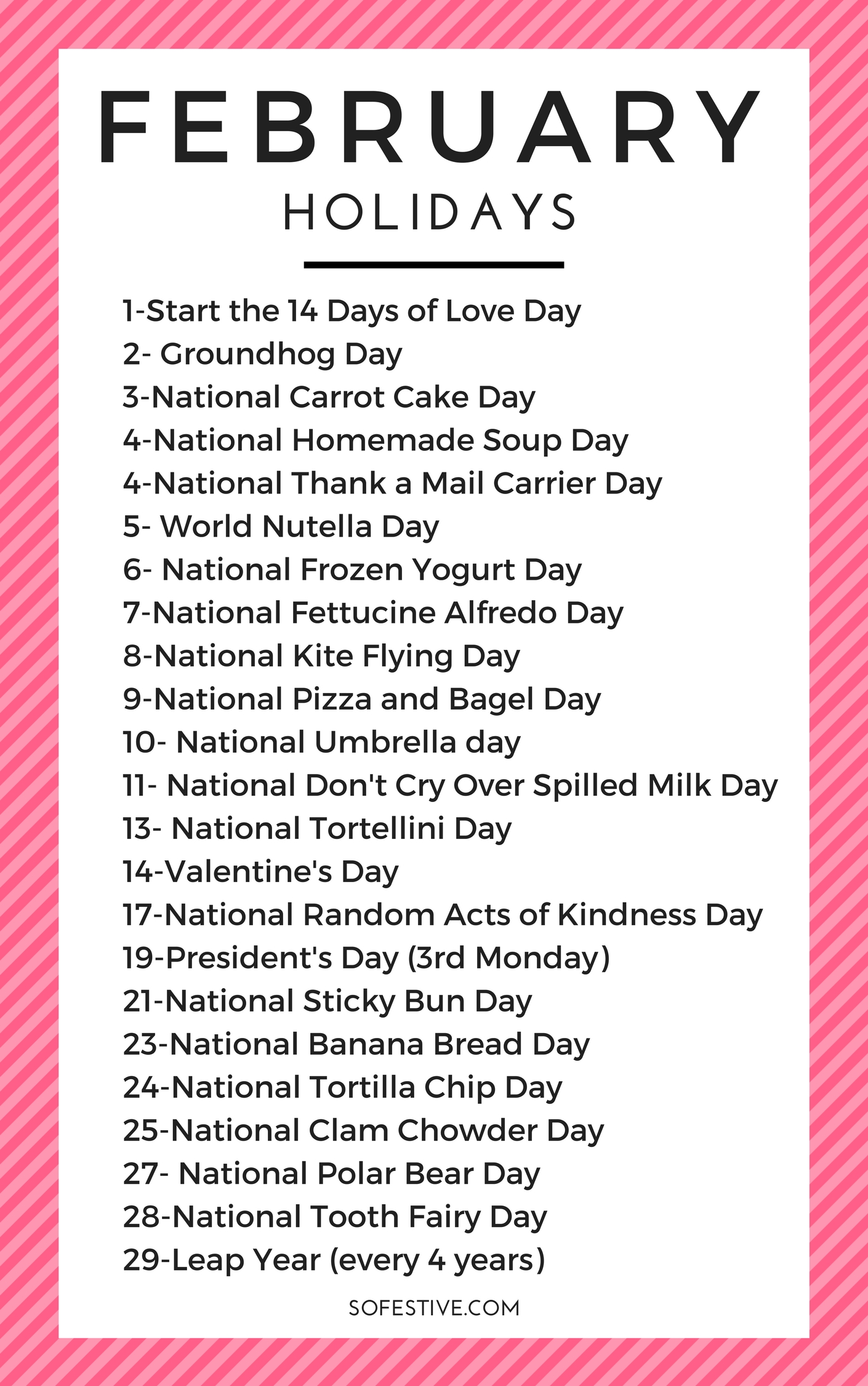 February Holidays 2021 (Random &amp; Fun Holidays)- So Festive-National Food Holiday 2021 Calendar