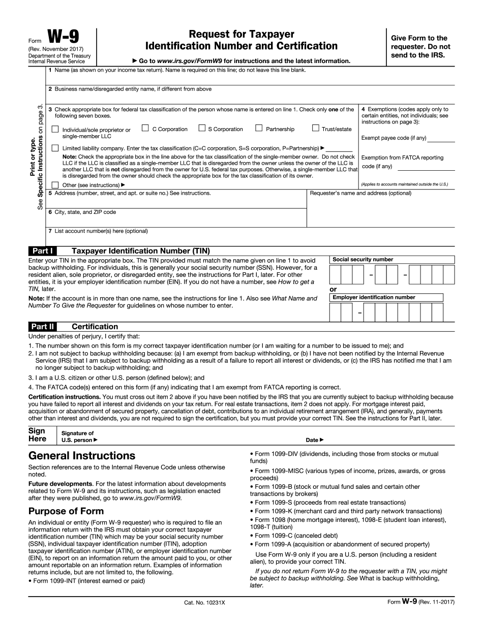 Form W-9 2018 Printable - Fill Online, Printable, Fillable-Printable Form W 9 2021