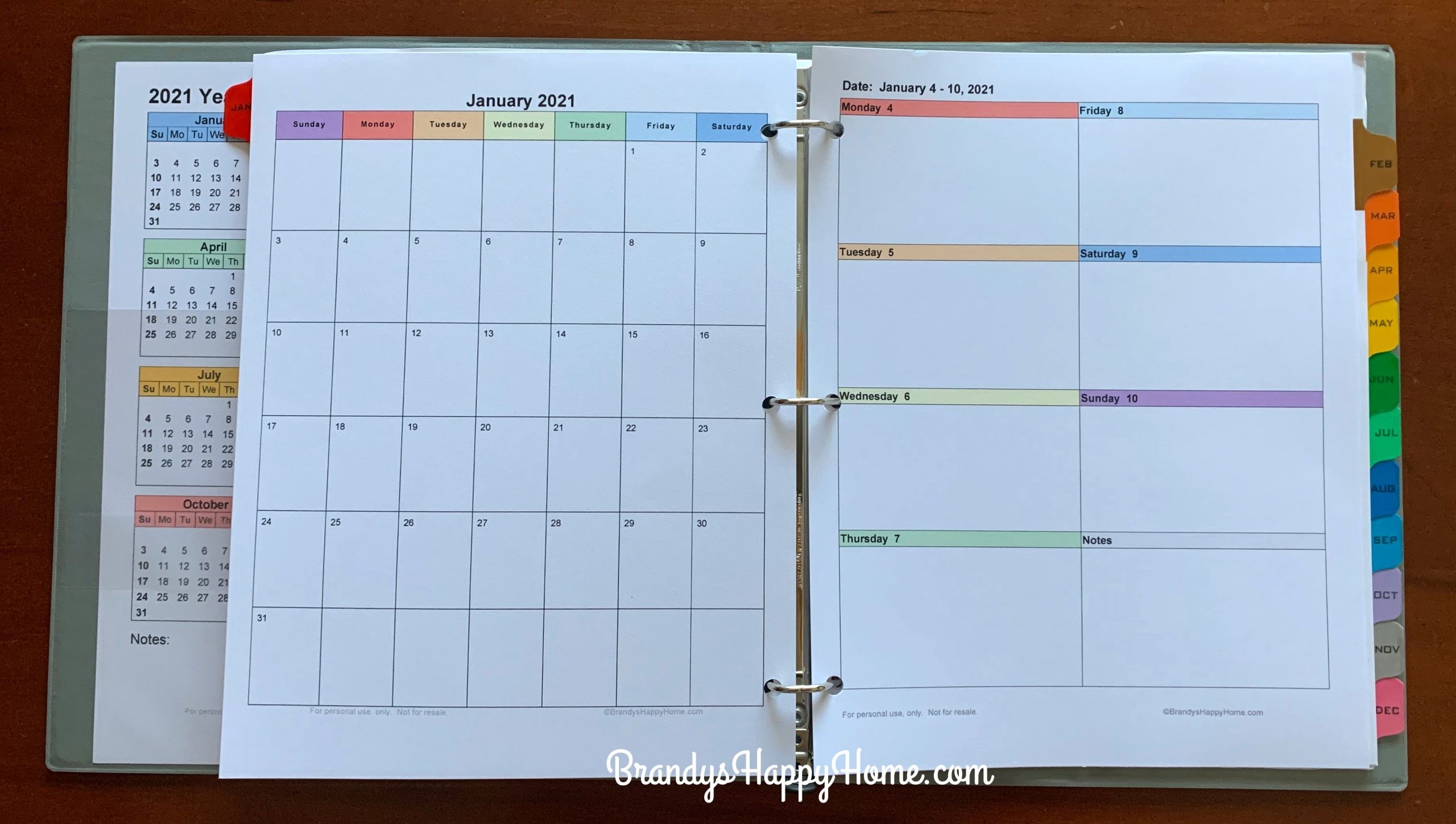 Free 2021 Calendar Planner Printables-2021 Monthly Printable Pocket Planner