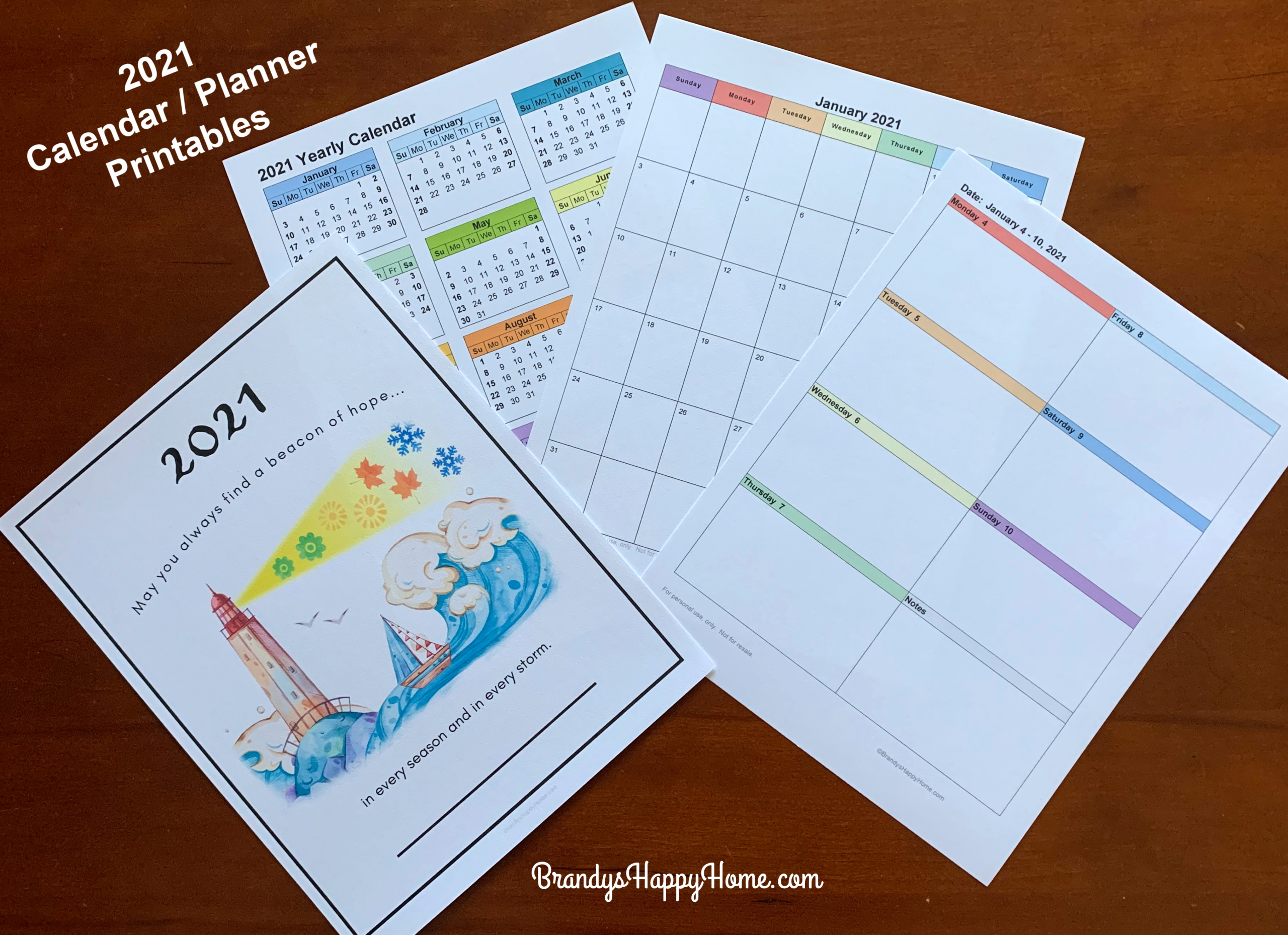 Free 2021 Calendar Planner Printables-Free Printable 2021 Happy Planner