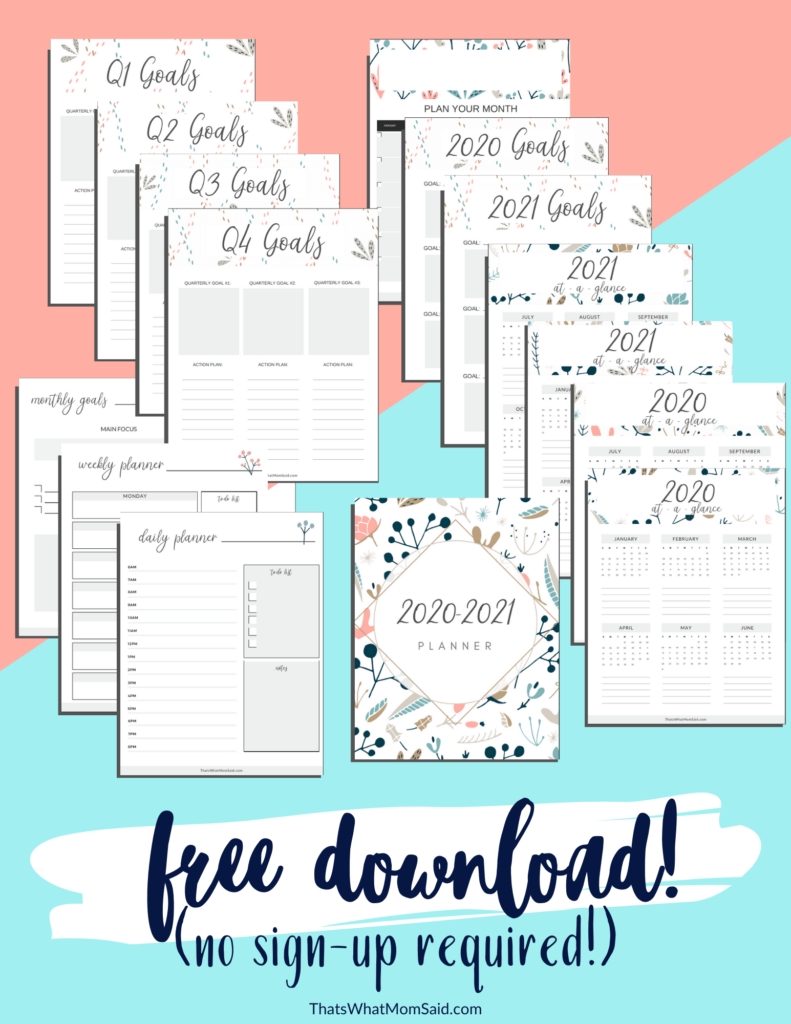 Free Download 2020-2021 Printable Planner (Updated For 2021-Free Printable 2021 Happy Planner