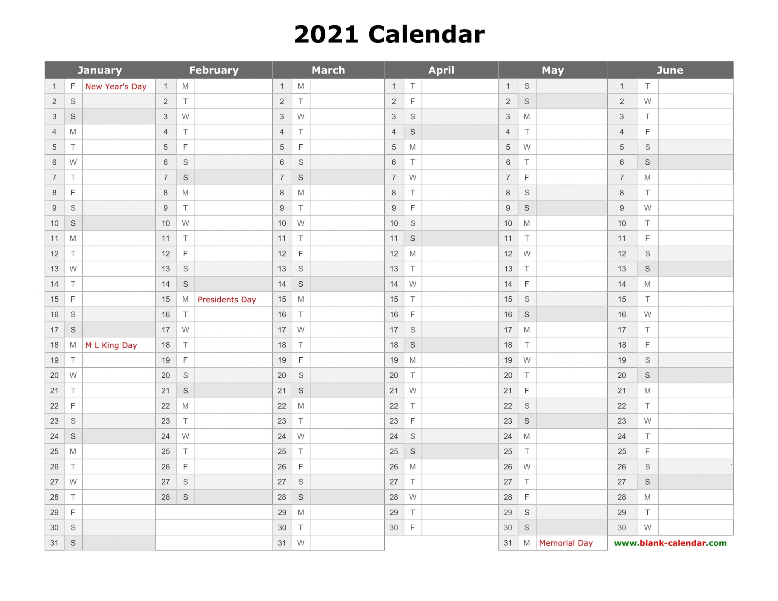 Free Download Printable Calendar 2021, Month In A Column-Calendar 2021 Column Printable