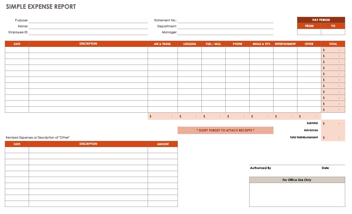 Free Expense Report Templates Smartsheet-Free Printout Tax Desk Card