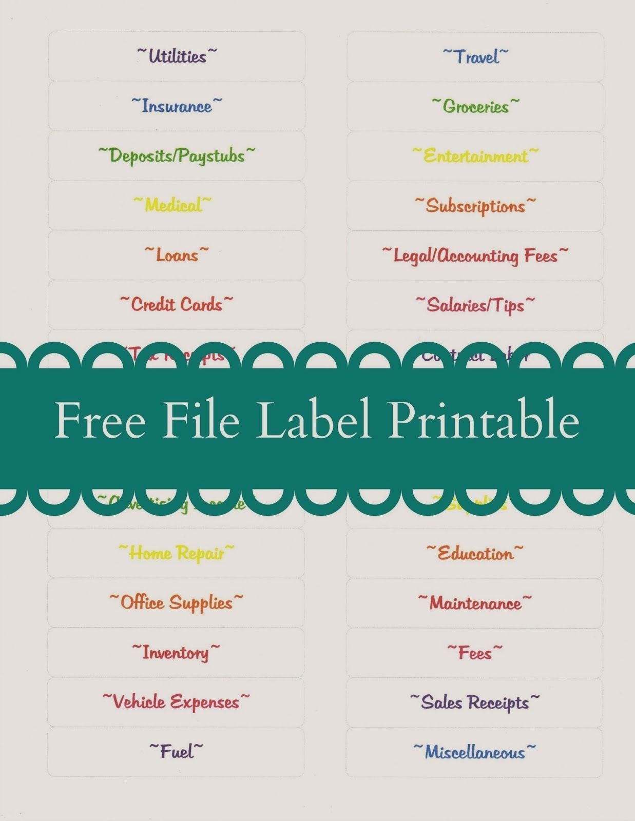 Free File Label Printable + Tax Tips For Bloggers And Small-Free Printout Tax Desk Card