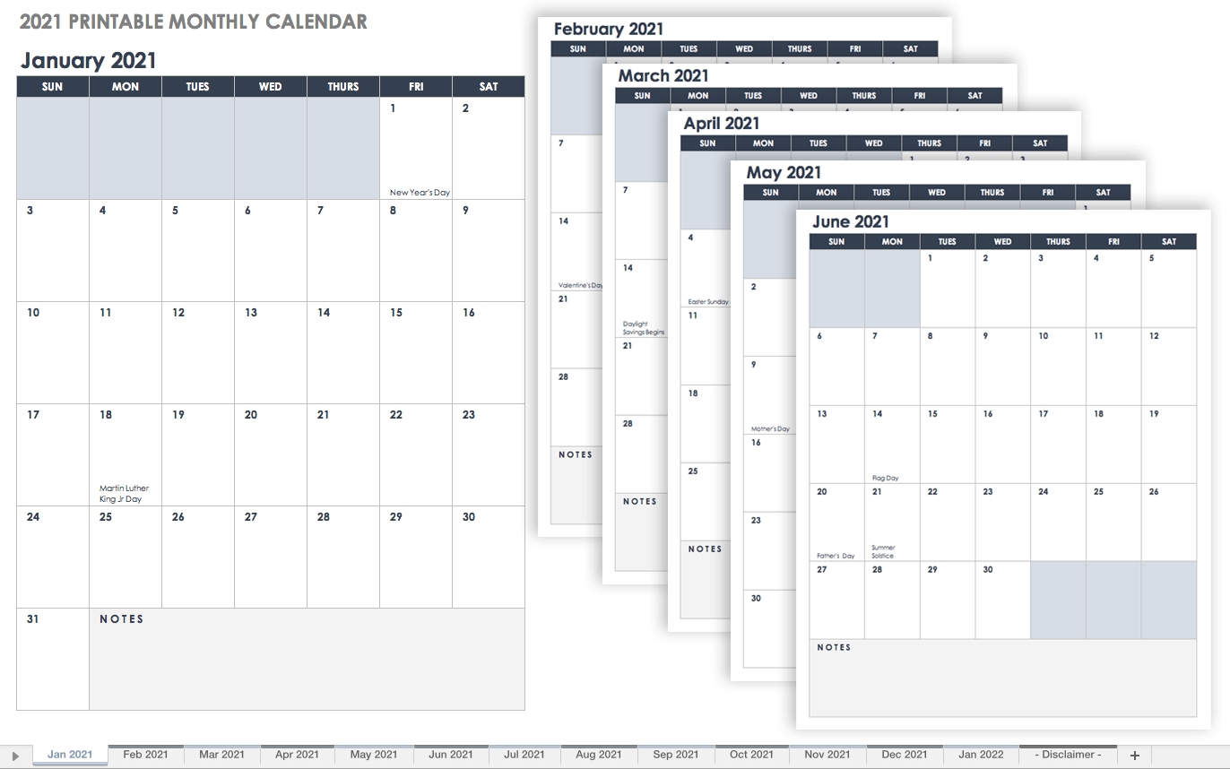 Free Google Calendar Templates | Smartsheet-Bill Pay Monthly Calendar 2021