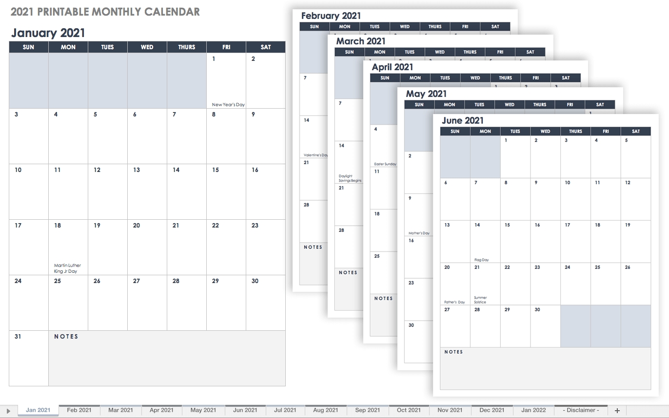 Free Google Calendar Templates | Smartsheet-Editable Employee Vacation Calendar Template 2021