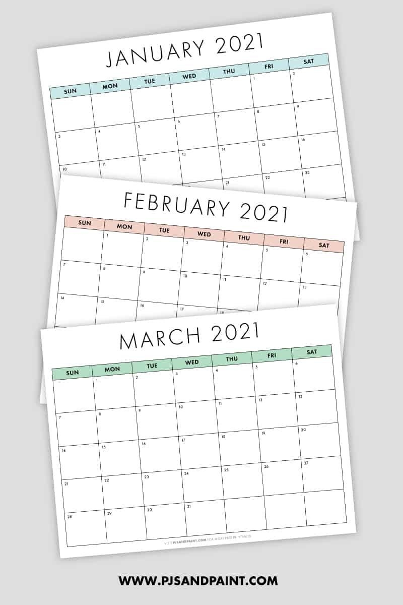 Free Printable 2021 Calendar – Sunday Start | Printable-2021 Full Calendar With Spaces