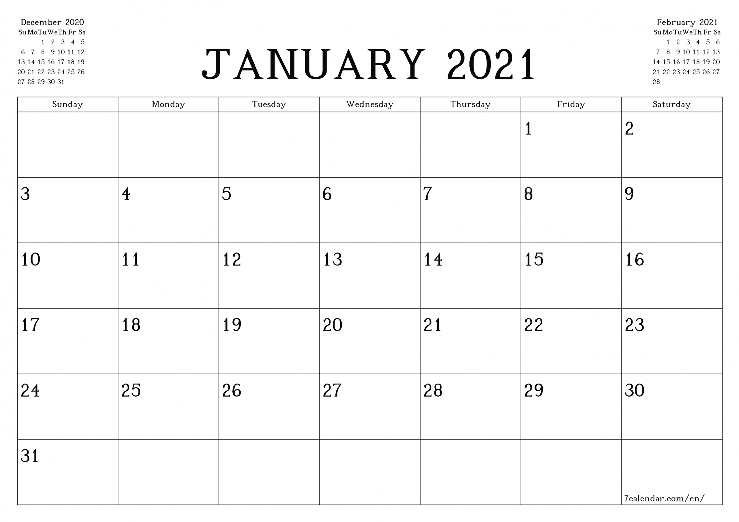 Free Printable Blank Monthly Calendar And Planner For-2021 Monthly Fill In The Blanks Print Out