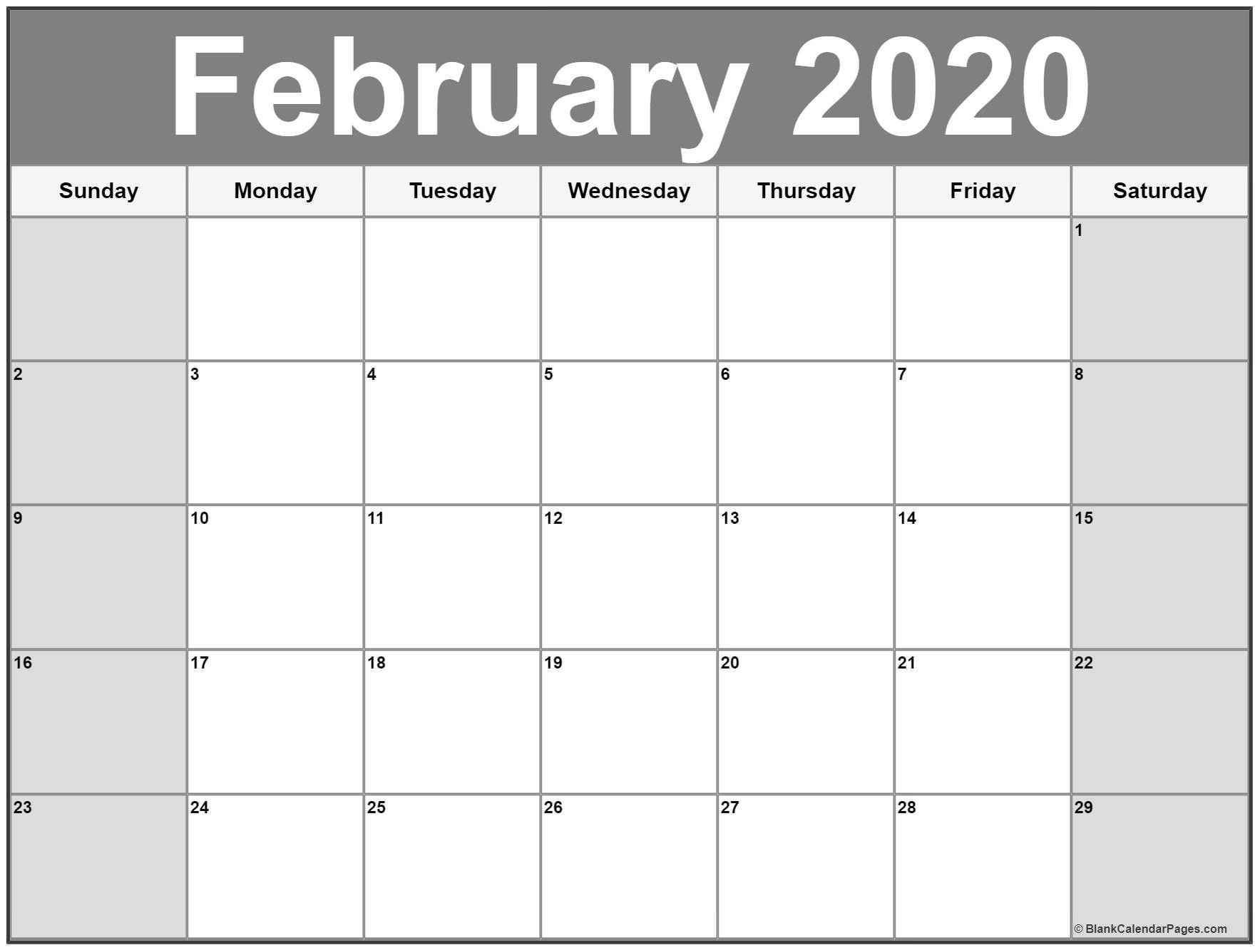 Free Printable February 2020 Calendar – Delightful To Be-8X11 Landscape Printable Monthly Calendar 2021
