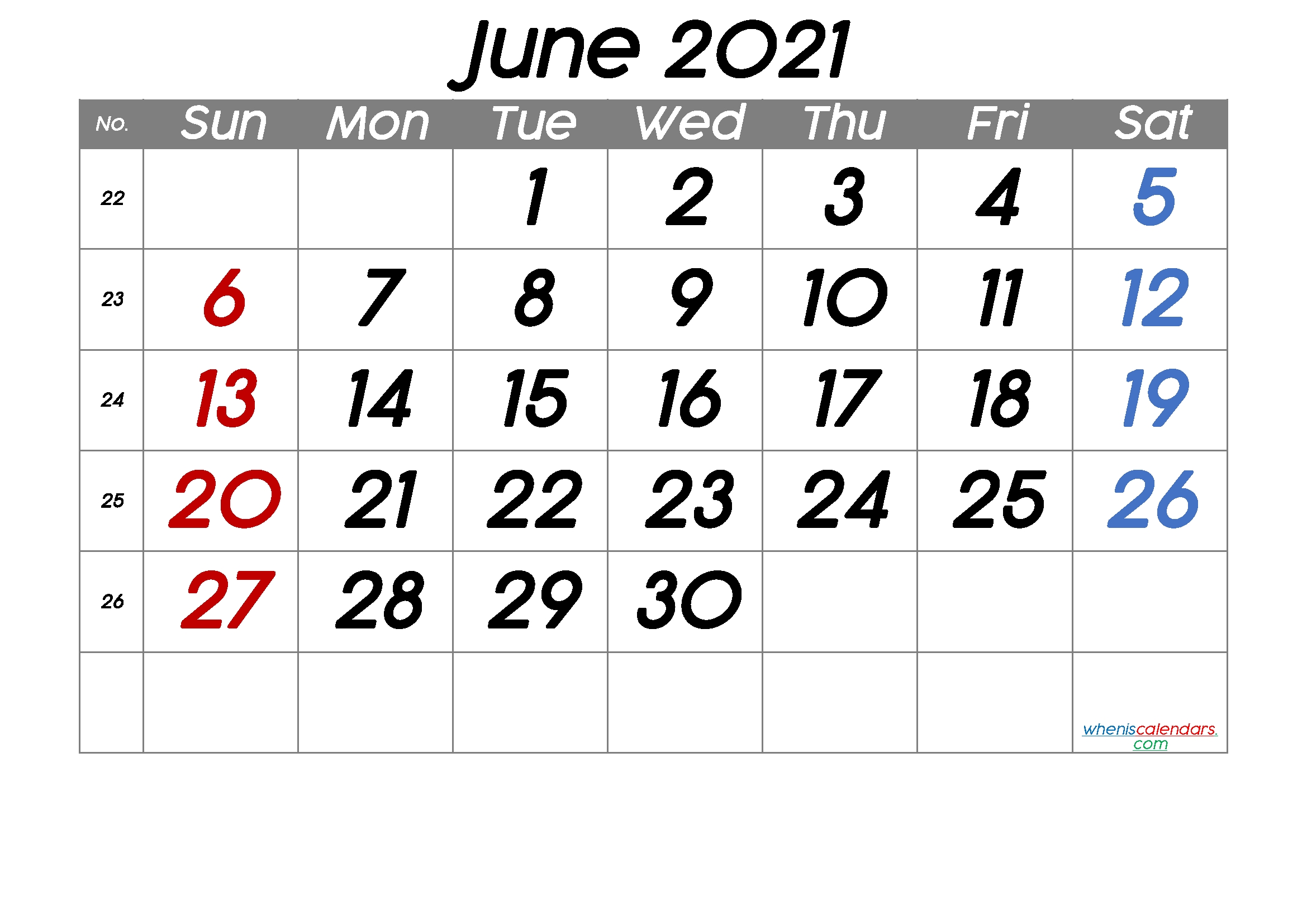Free Printable June 2021 Calendar (Premium) | Calendar-Free June 2021 Calendar Templates Printable