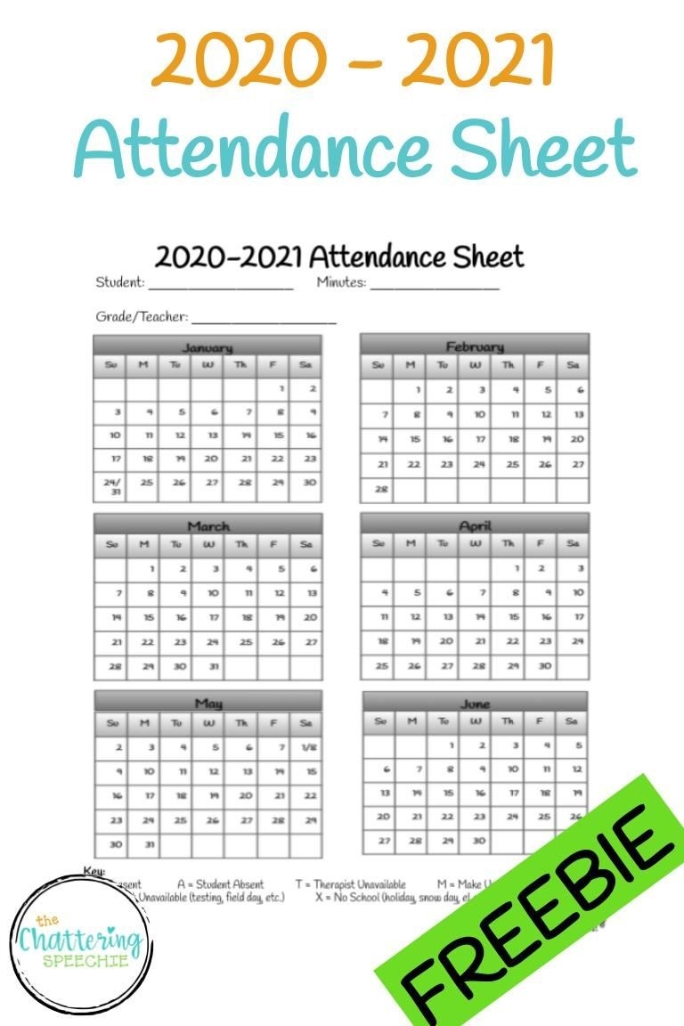 Freebie 2020-2021 Attendance Sheet In 2020 | Attendance-Attendance Sheet Template For 2021