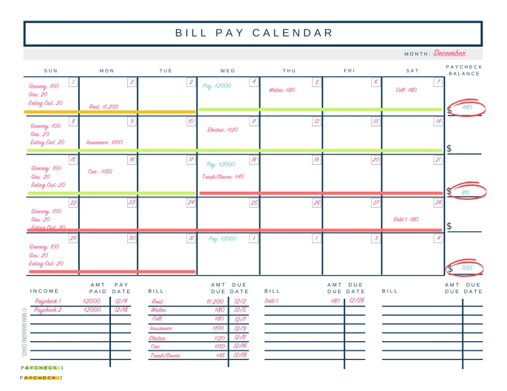 budget calendar 2021