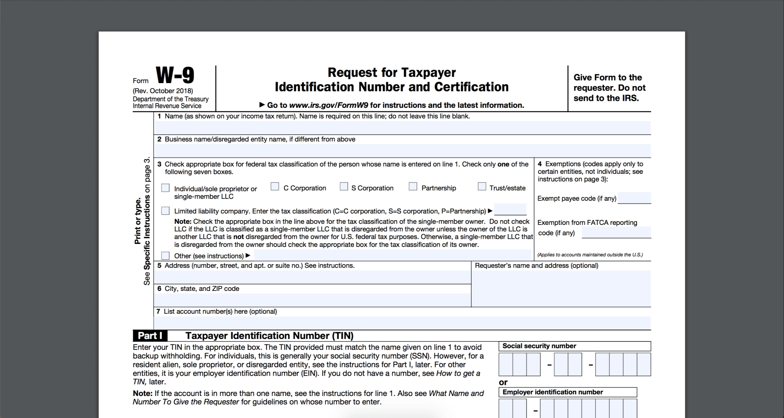 Irs W9 2024 Fillable Free Shir Yvette