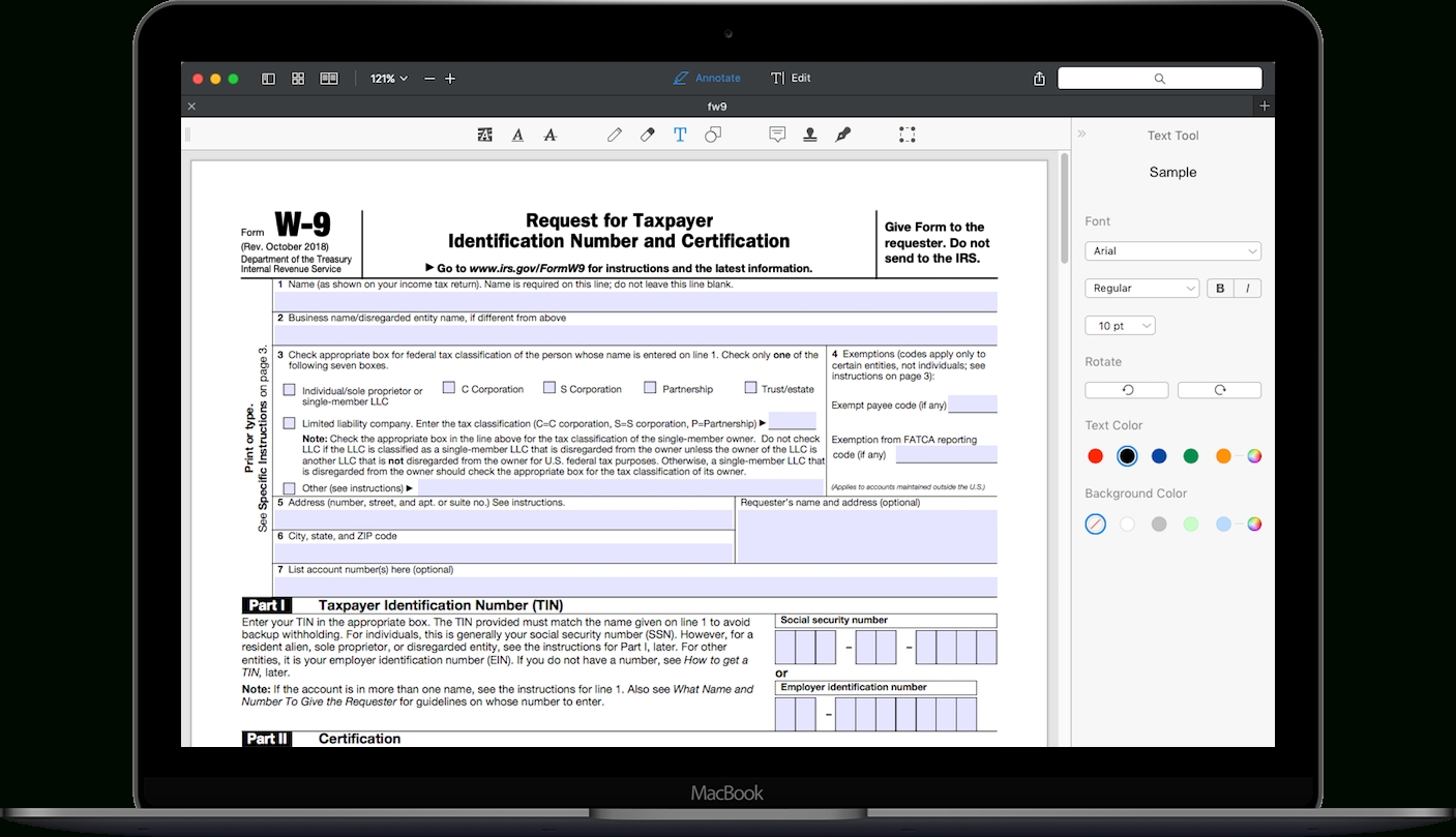 How To Fill Out Irs Form W-9 2019-2020 | Pdf Expert-2021 W-9 Template
