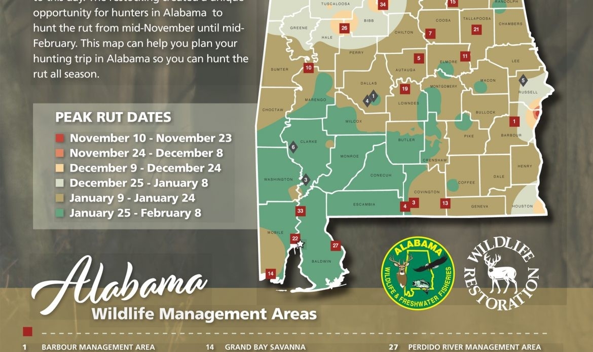 Hunters Can Use The Wff Rut Map To Determine The Likely-Alabama Rut Map 2021