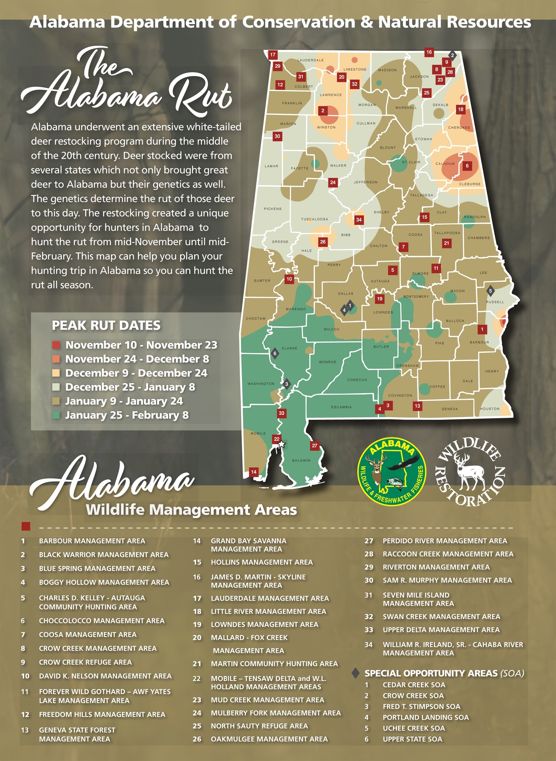 Hunters Can Use The Wff Rut Map To Determine The Likely-Deer Rut Predictions 2021