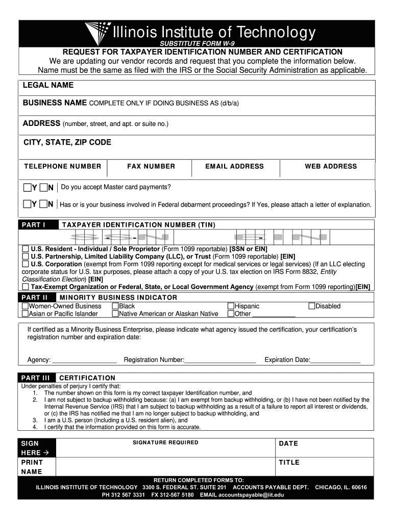Il Institute Substitute Form W-9 - Fill Out Tax Template-Oklahoma W9 2021 Form