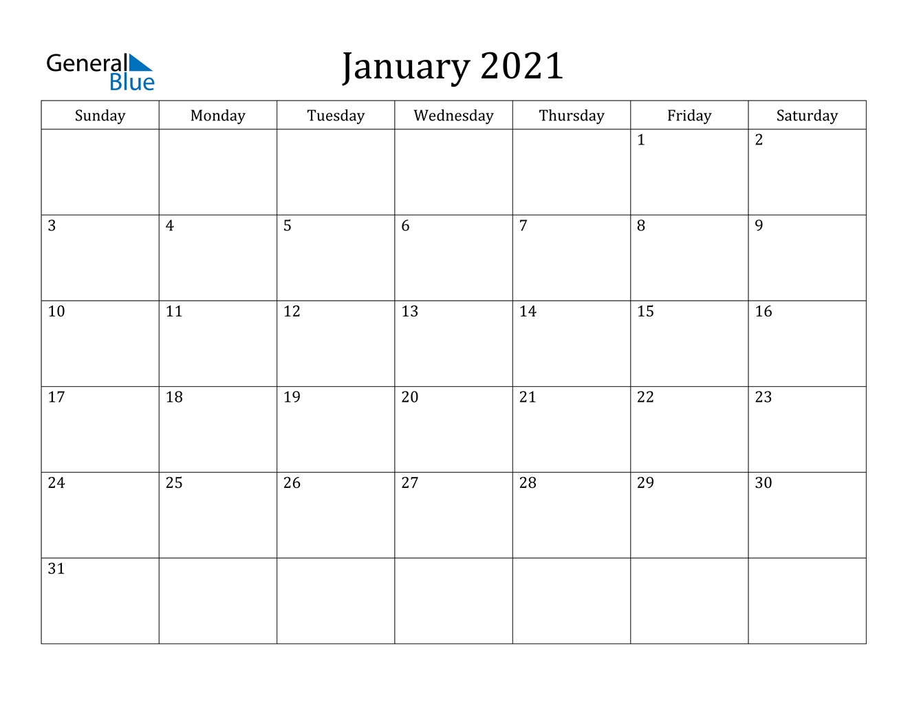 January 2021 Calendar - Pdf Word Excel-Microsoft Calendar Template 2021