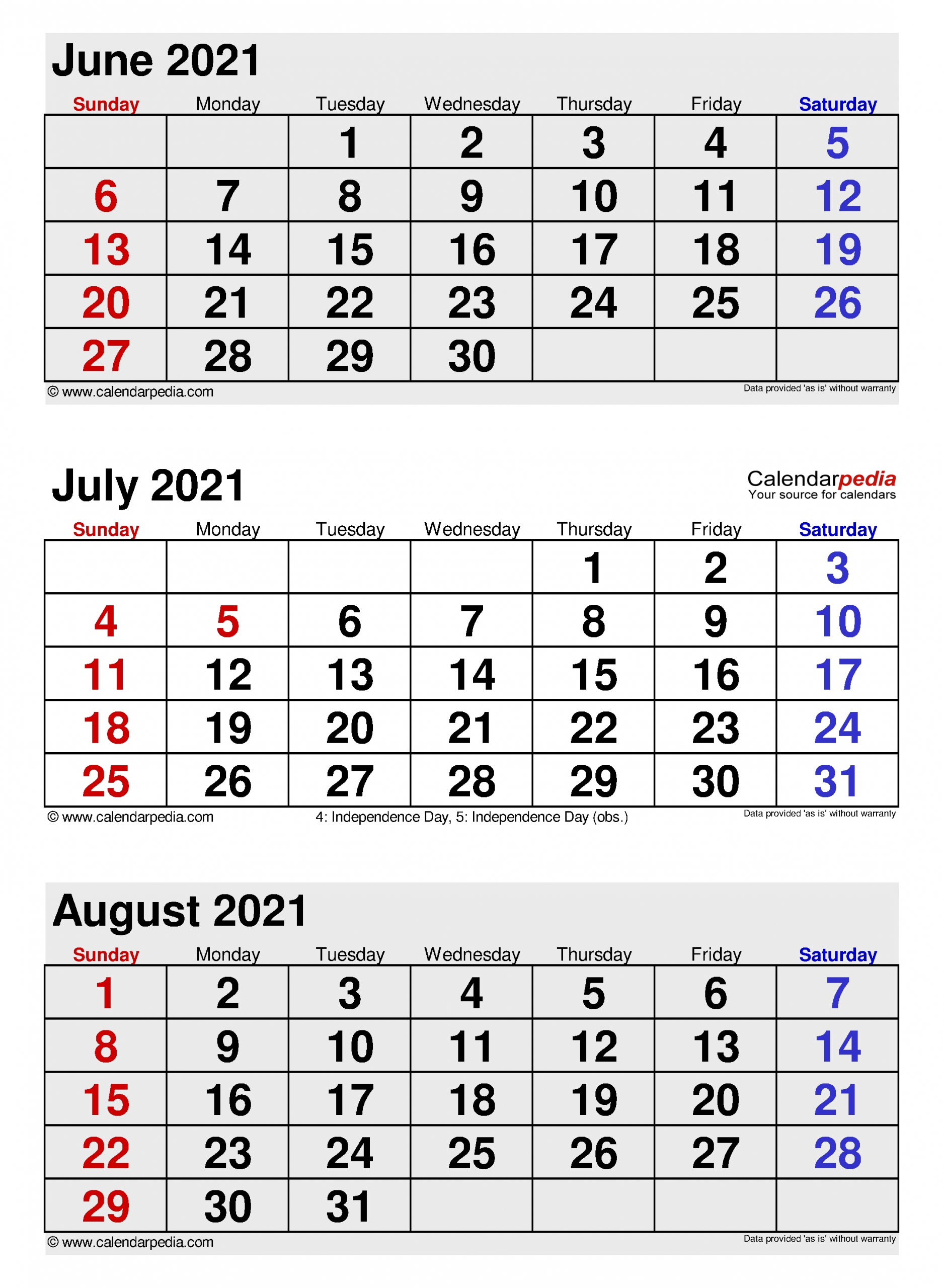 July 2021 Calendar | Templates For Word, Excel And Pdf-June And July 2021 Calendar