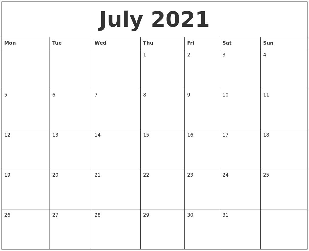 July 2021 Free Printable Calendar Templates-June July 2021 Calendar Printable