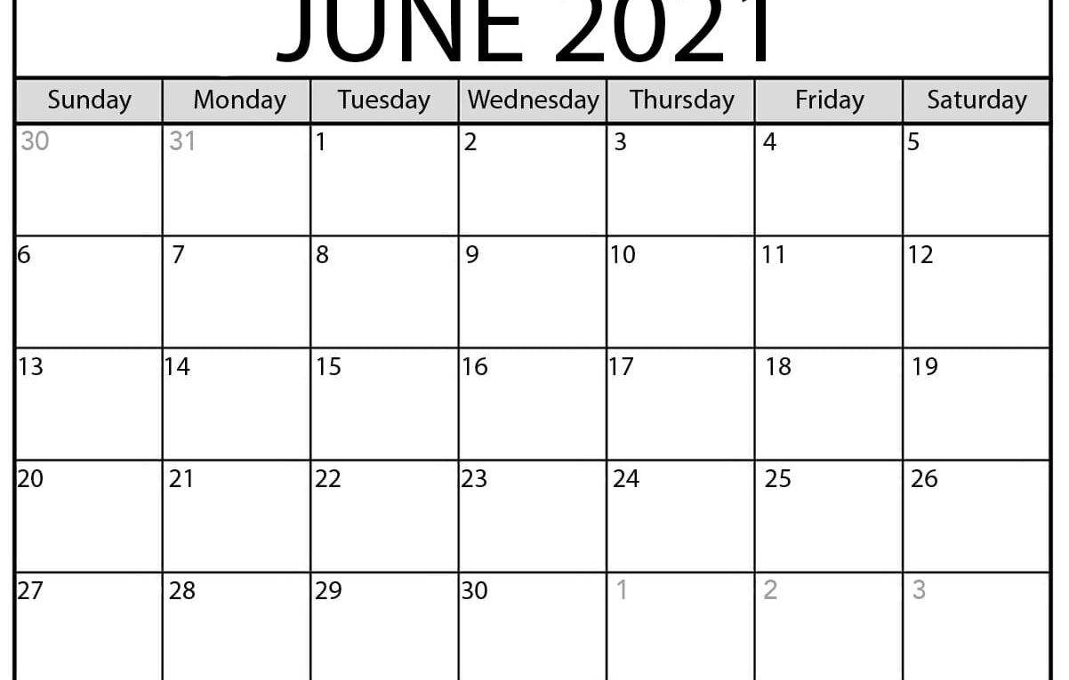 June 2021 Calendar | Blank Printable Monthly Calendars-June 2021 Free Calendar