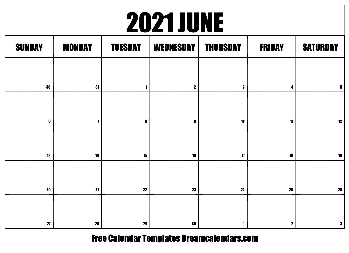June 2021 Calendar | Free Blank Printable Templates-Calendar I Can Edit June 2021