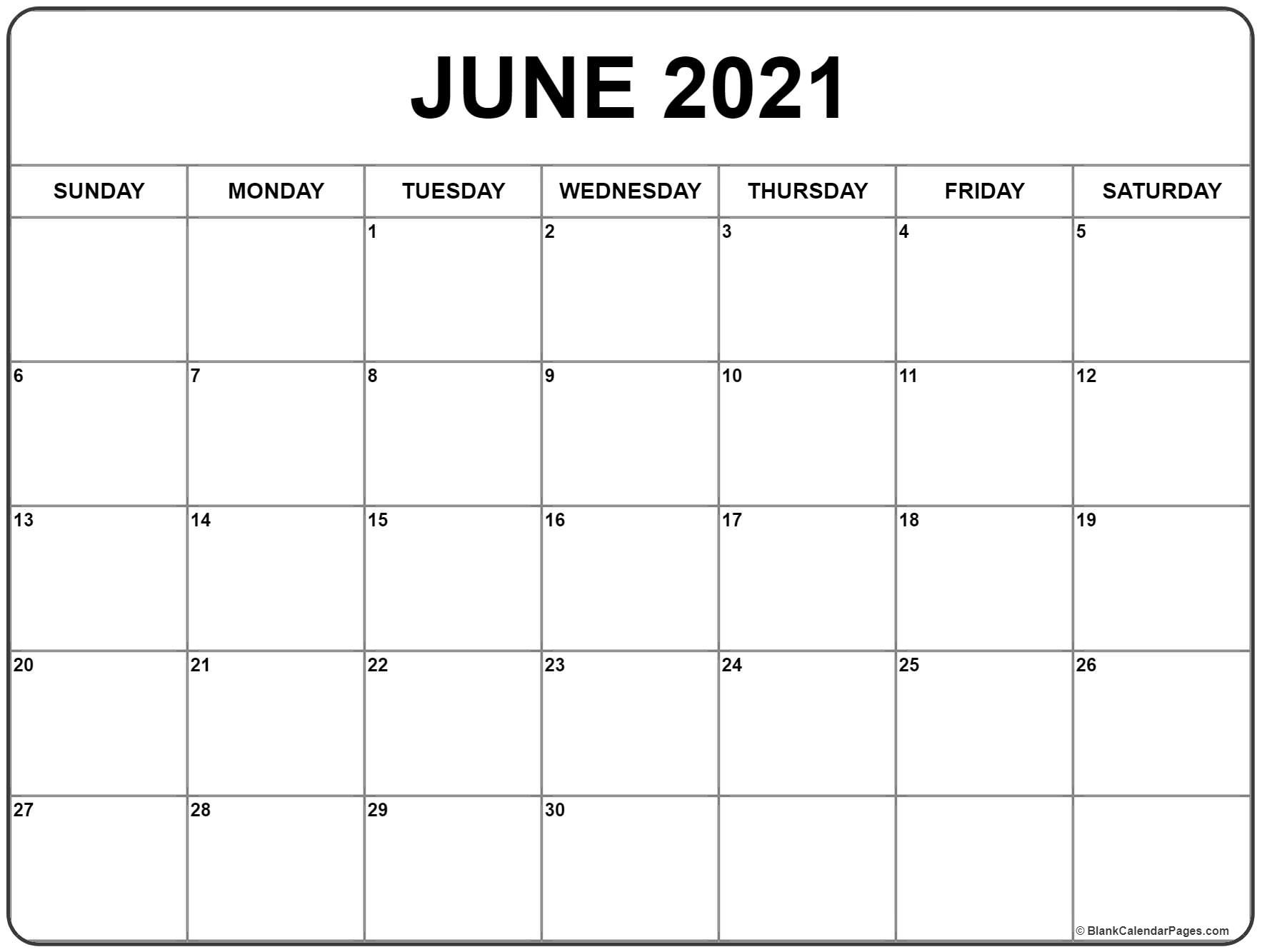 June 2021 Calendar | Free Printable Monthly Calendars-June 2021 Free Calendar