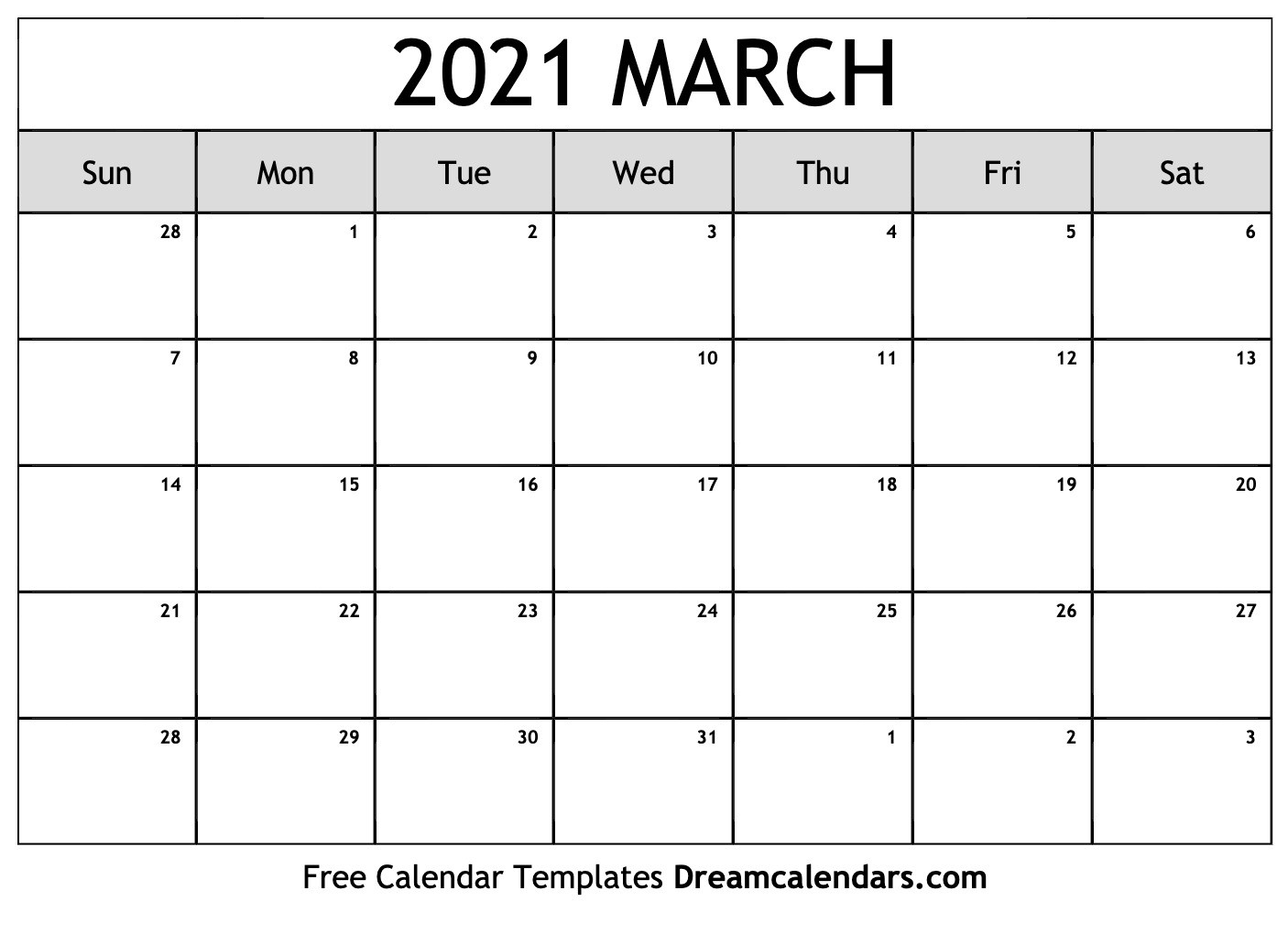 March 2021 Calendar | Free Blank Printable Templates-Blank March Calendar 2021 Printable