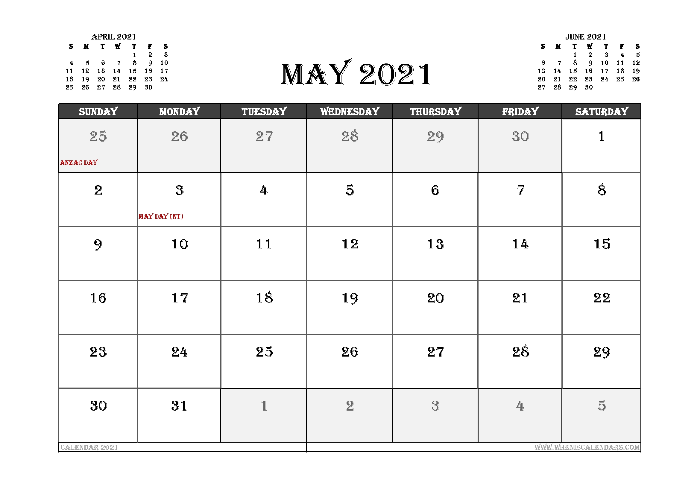 May 2021 Calendar Australia Printable | Calendar Uk-Calendar For 2021 Australia Printable