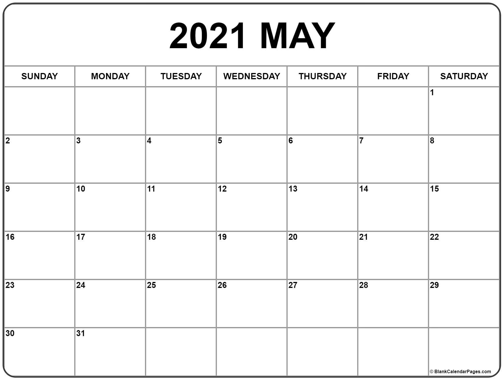 May 2021 Calendar | Free Printable Monthly Calendars-2021 Monthly Fill In The Blanks Print Out