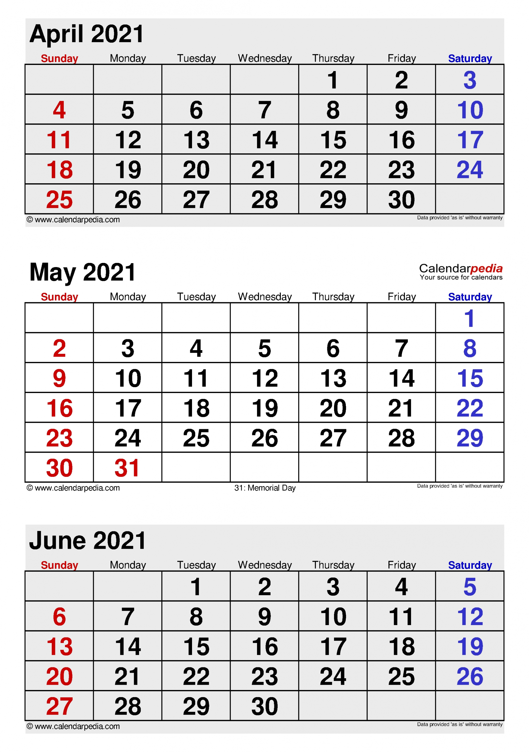 May 2021 Calendar | Templates For Word, Excel And Pdf-2021 2 Page Per Month May Calendar Picture