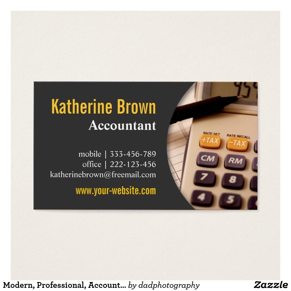 Modern, Professional, Accountant, Tax, Calculator Business-Free Printout Tax Desk Card