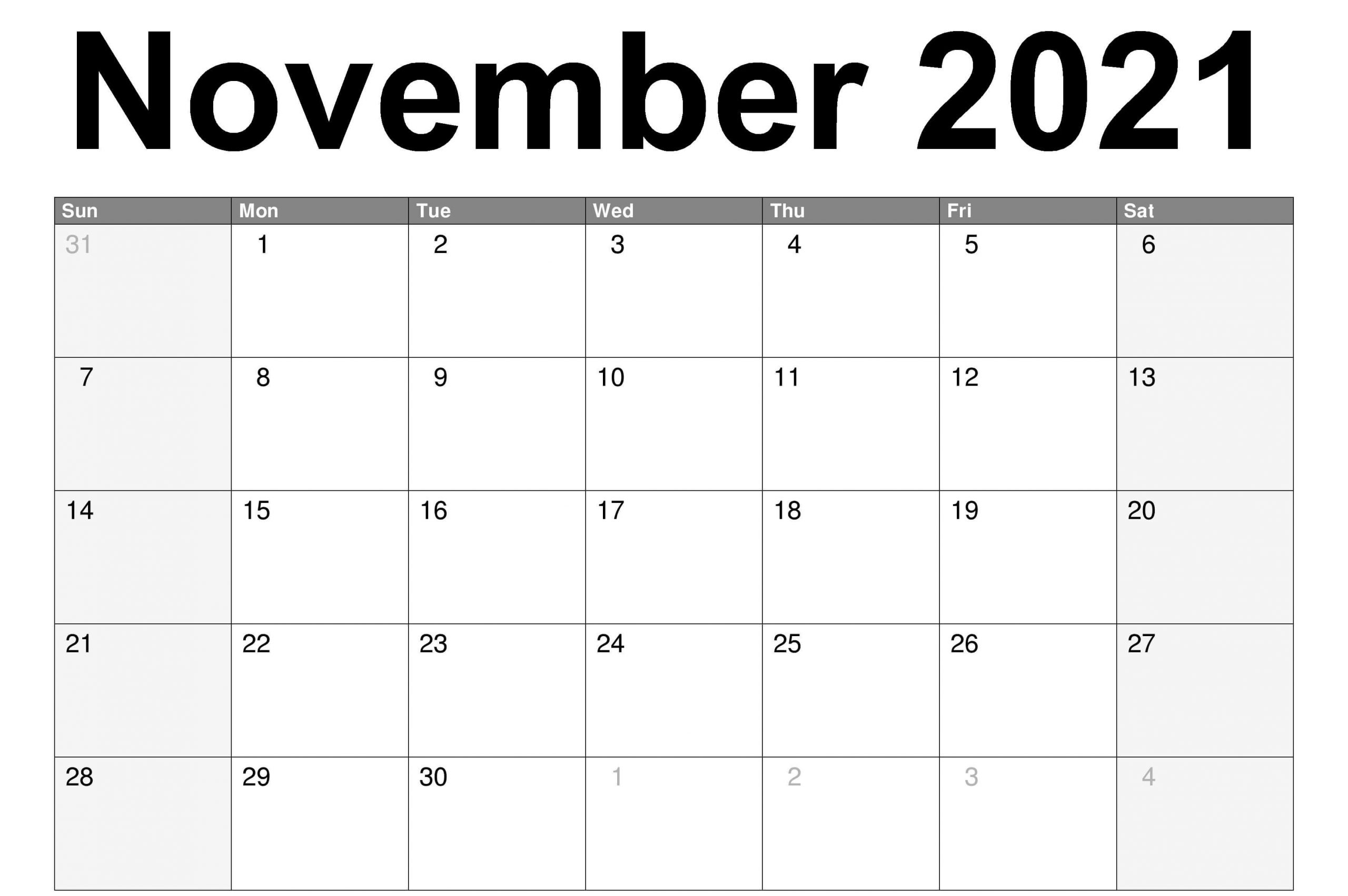 November 2021 Calendar Printable Template – Pdf, Word, Excel-Editable Jewish Calendar 2021