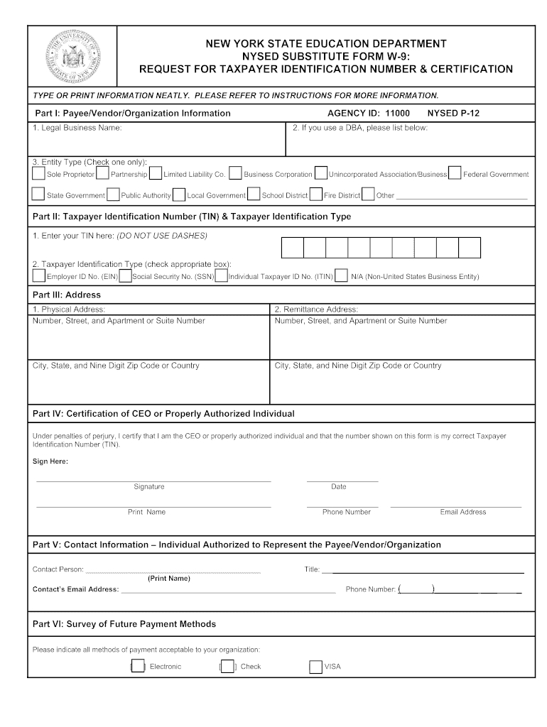 Ny Substitute W-9 - Fill Out Tax Template Online | Us Legal-Nys W9 Printable Forms For 2021
