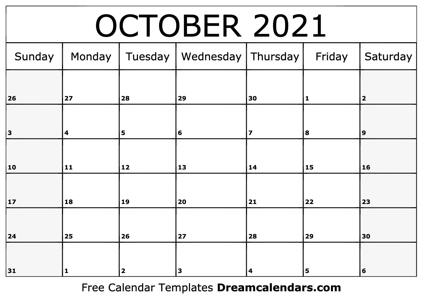 October 2021 Calendar | Free Blank Printable Templates-October 2021 Calendar