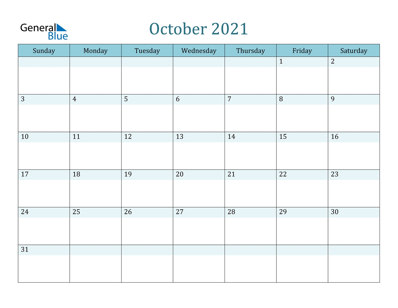 October 2021 Calendar - Pdf Word Excel-Edit October 2021 Ms Word