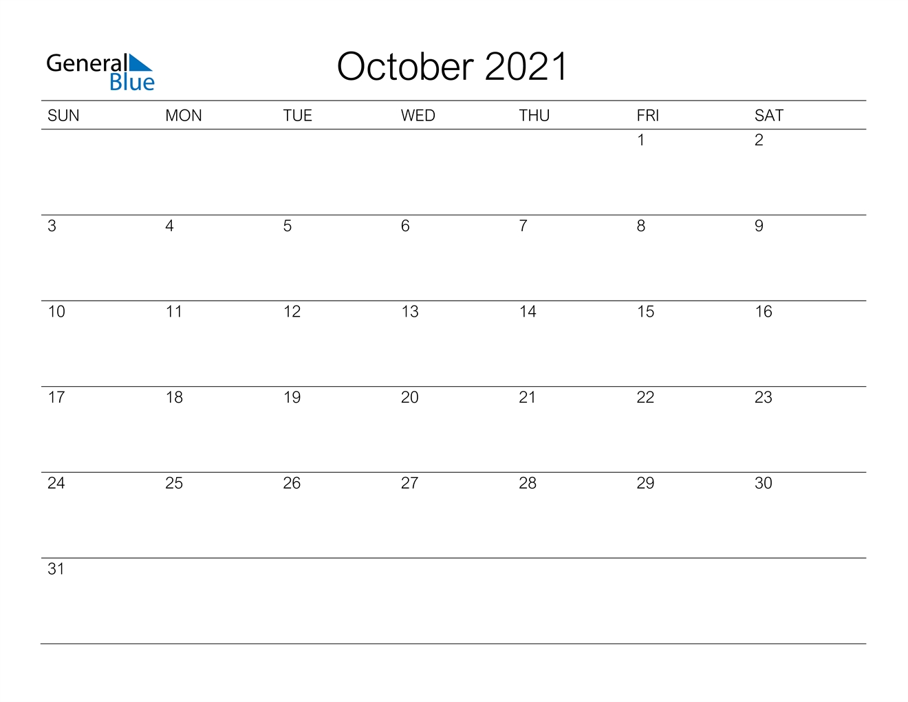 October 2021 Calendar - Pdf Word Excel-Edit October 2021 Ms Word